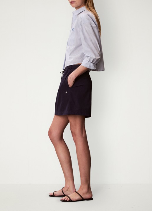 Calvin Klein Blouse met streepprint - detail 3 lichtblauw