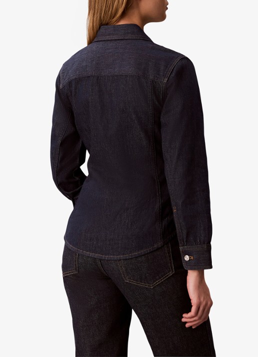 Calvin Klein Blouse van denim - achterkant indigo