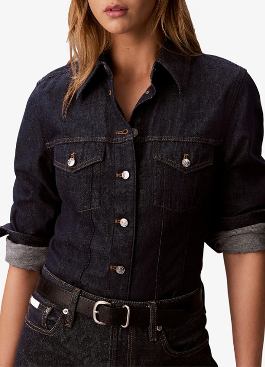 Calvin Klein Blouse van denim - detail 3 indigo
