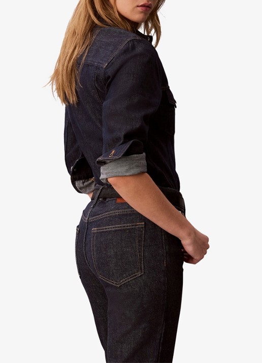 Calvin Klein Blouse van denim - detail 4 indigo