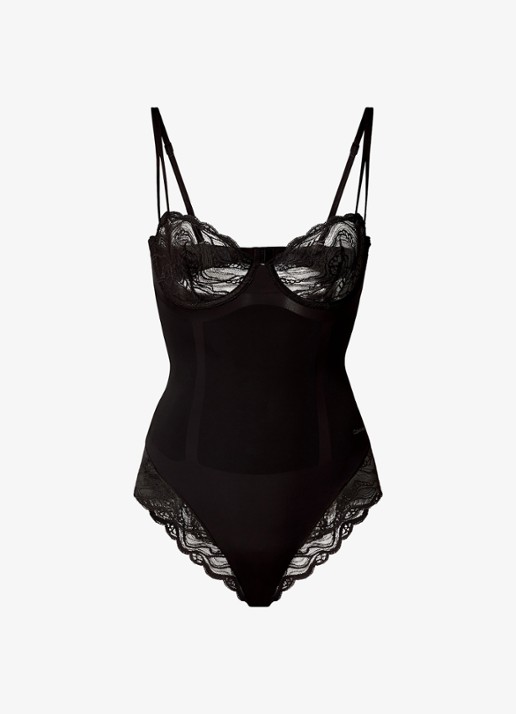 Calvin Klein Bodysuit van kant - voorkant 9 zwart
