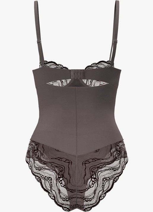 Calvin Klein Bodysuit van kant - achterkant 3 bruin