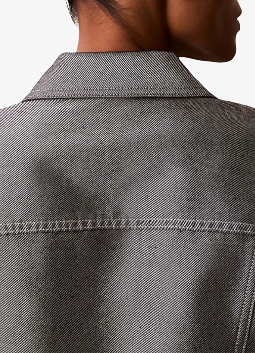 Calvin Klein Bomber jack van denim - detail 6 grijs
