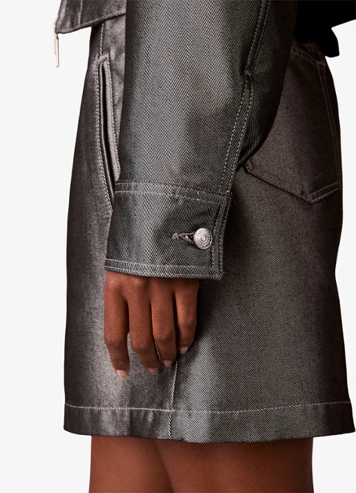 Calvin Klein Bomber jack van denim - detail 7 grijs
