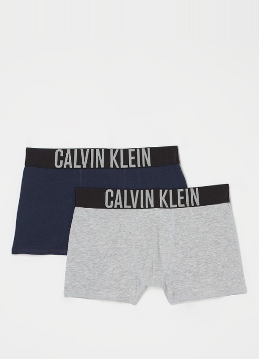 Calvin Klein Boxershorts met logoband in 2-pack - voorkant donkerblauw