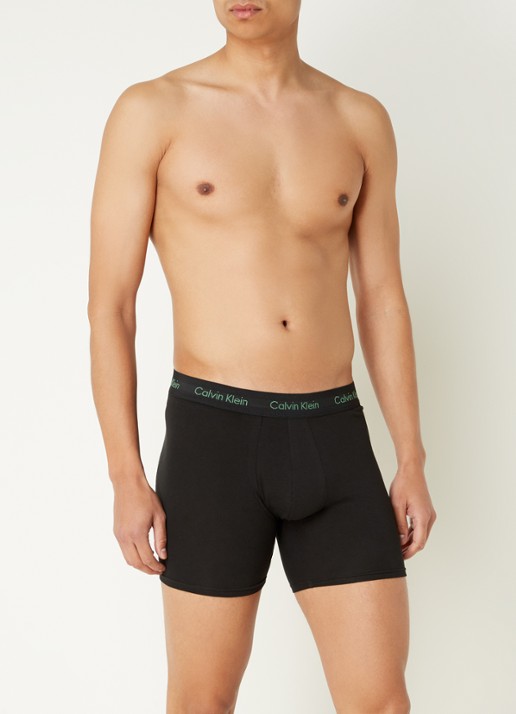 Calvin Klein Boxershorts met logoband in 3-pack - voorkant 3 zwart