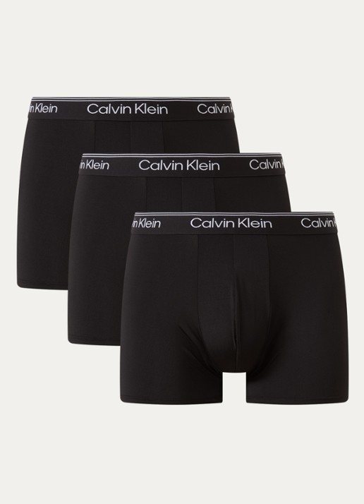 Calvin Klein Boxershorts met logoband in 3-pack - voorkant 3 diepzwart