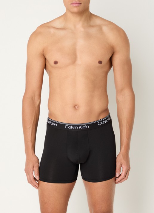 Calvin Klein Boxershorts met logoband in 3-pack - voorkant 4 diepzwart