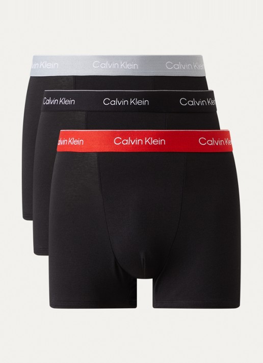 Calvin Klein Boxershorts met logoband in 3-pack - voorkant 2 zwart