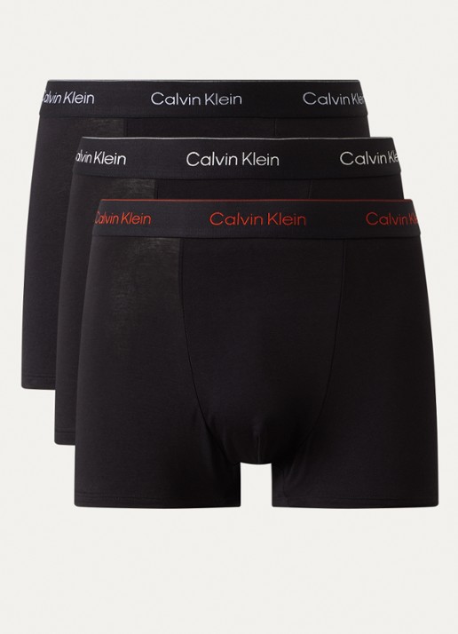 Calvin Klein Boxershorts met logoband in 3-pack - voorkant 3 diepzwart