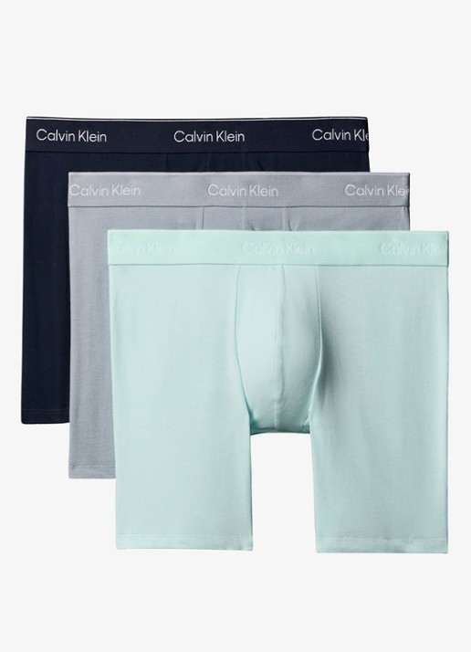 Calvin Klein Boxershorts met logoband in 3-pack - voorkant 4 lichtblauw