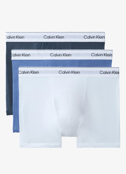 Calvin Klein Boxershorts met logoband in 3-pack - voorkant 3 wit