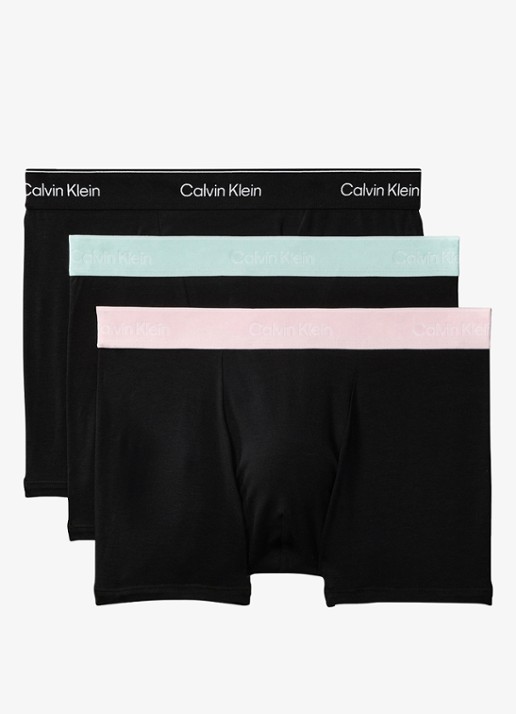 Calvin Klein Boxershorts met logoband in 3-pack - voorkant 3 zwart