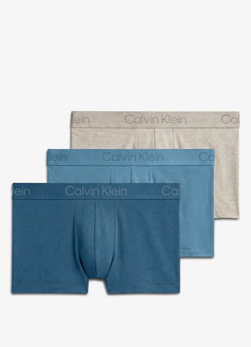 Calvin Klein Boxershorts met logoband in 3-pack - voorkant donkerblauw