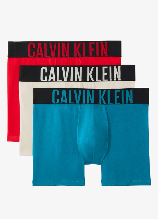 Calvin Klein Boxershorts met logoband in 3-pack - voorkant 2 multicolor