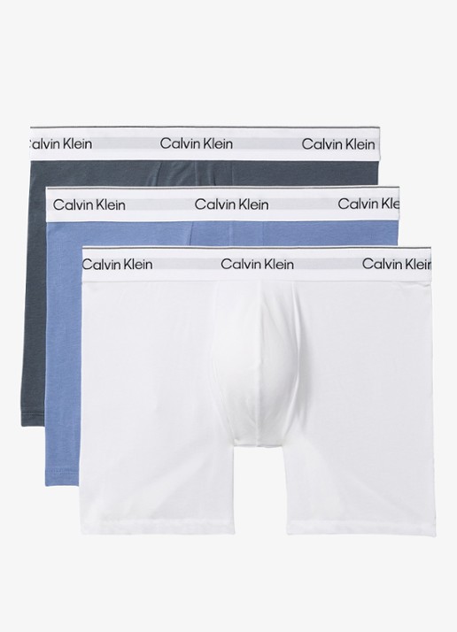 Calvin Klein Boxershorts met logoband in 3-pack - voorkant wit