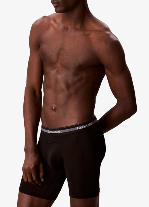 Calvin Klein Boxershorts met logoband in 3-pack - detail zwart