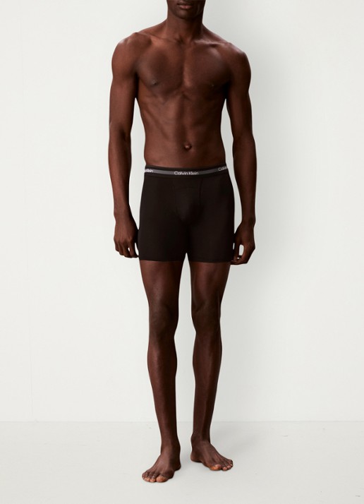 Calvin Klein Boxershorts met logoband in 3-pack - voorkant 6 zwart