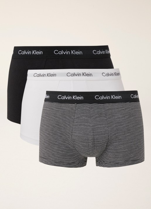 Calvin Klein Boxershorts met logoband in 3-pack - voorkant 3 antraciet