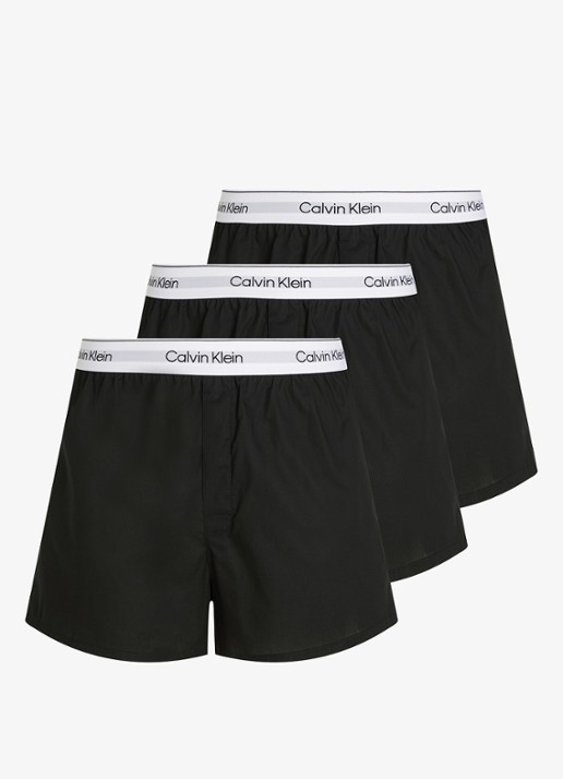 Calvin Klein Boxershorts met logoband in 3-pack - voorkant 4 zwart