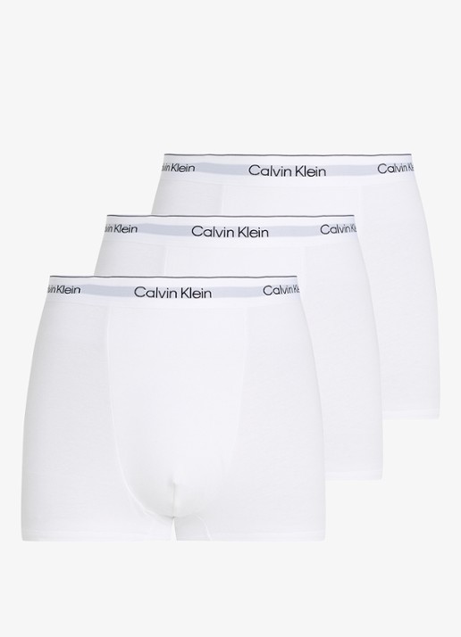 Calvin Klein Boxershorts met logoband in 3-pack - voorkant 4 wit