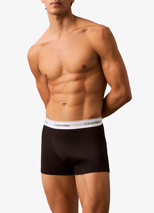 Calvin Klein Boxershorts met logoband in 3-pack - voorkant 2 zwart