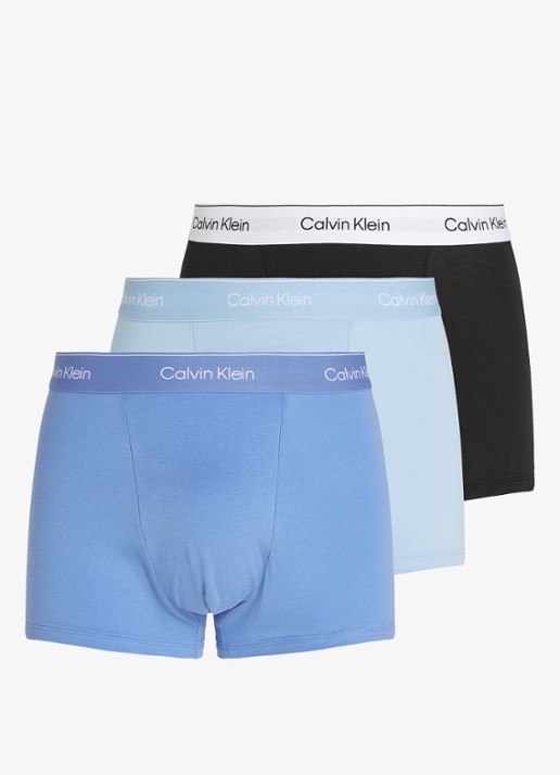 Calvin Klein Boxershorts met logoband in 3-pack - voorkant 2 blauw