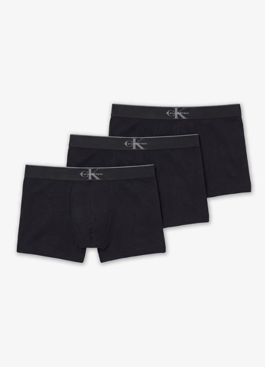 Calvin Klein Boxershorts met logoband in 3-pack - voorkant zwart