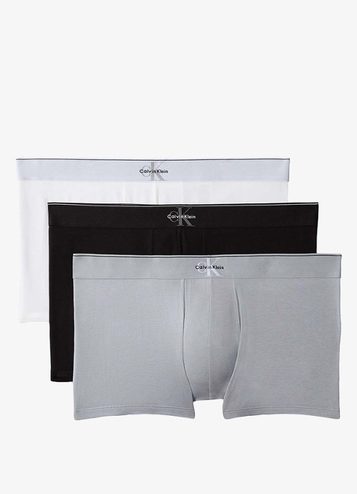 Calvin Klein Boxershorts met logoband in 3-pack - voorkant grijs