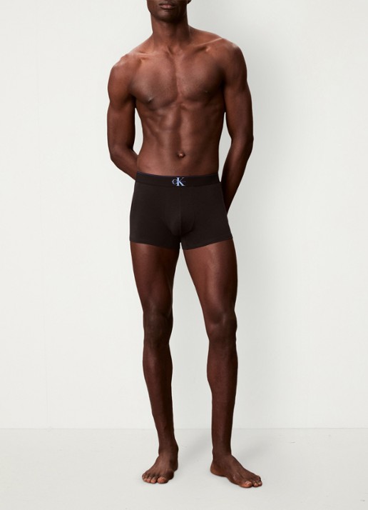 Calvin Klein Boxershorts met logoband in 3-pack - voorkant 3 blauw