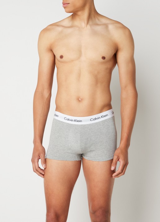 Calvin Klein Boxershorts met logoband in 3-pack  - voorkant 2 grijs