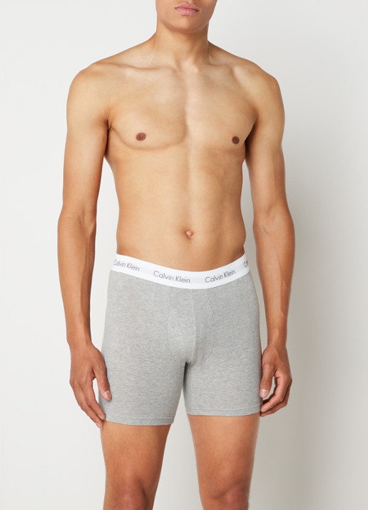 Calvin Klein Boxershorts met logoband in 3-pack - voorkant 4 grijs