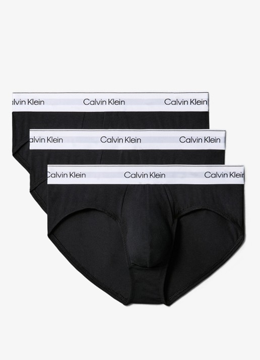 Calvin Klein Boxerslips met logoband in 3-pack - voorkant 4 zwart