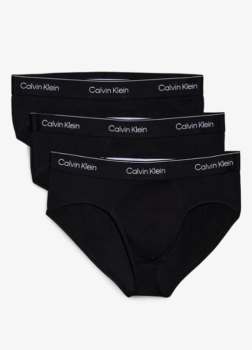 Calvin Klein Boxerslips met logoband in 3-pack - voorkant 5 diepzwart