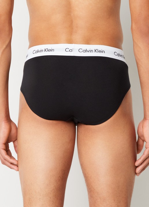 Calvin Klein Boxerslips met logoband in 3-pack - achterkant 4 zwart