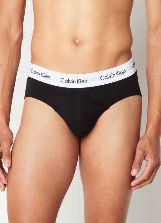 Calvin Klein Boxerslips met logoband in 3-pack - voorkant zwart