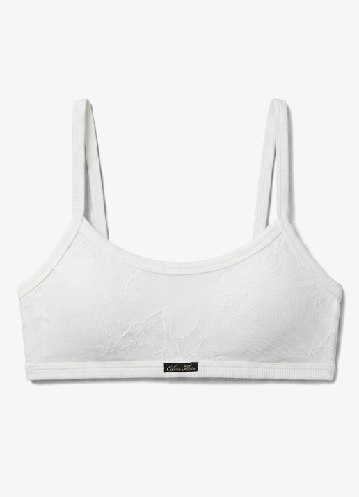 Calvin Klein Bralette met logo - voorkant 5 wit
