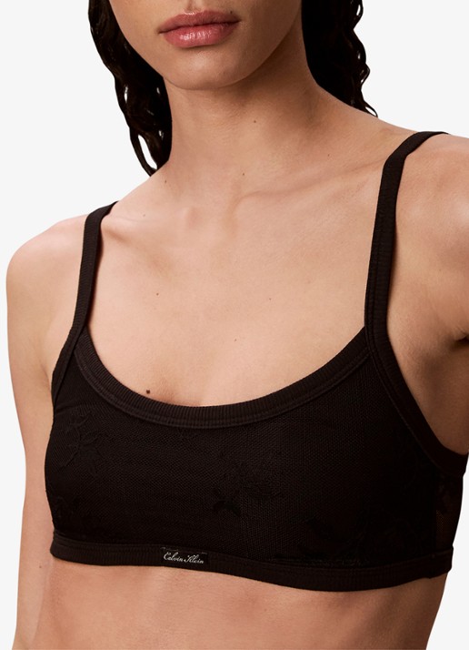 Calvin Klein Bralette met logo - detail 2 zwart