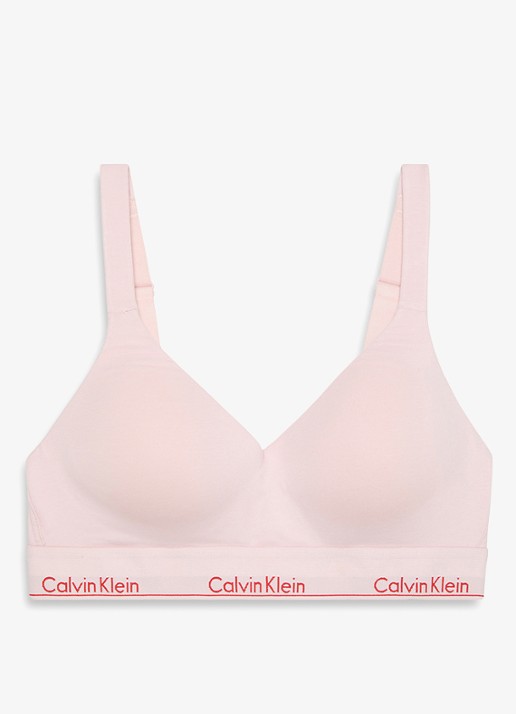 Calvin Klein Bralette met logoband - voorkant roze