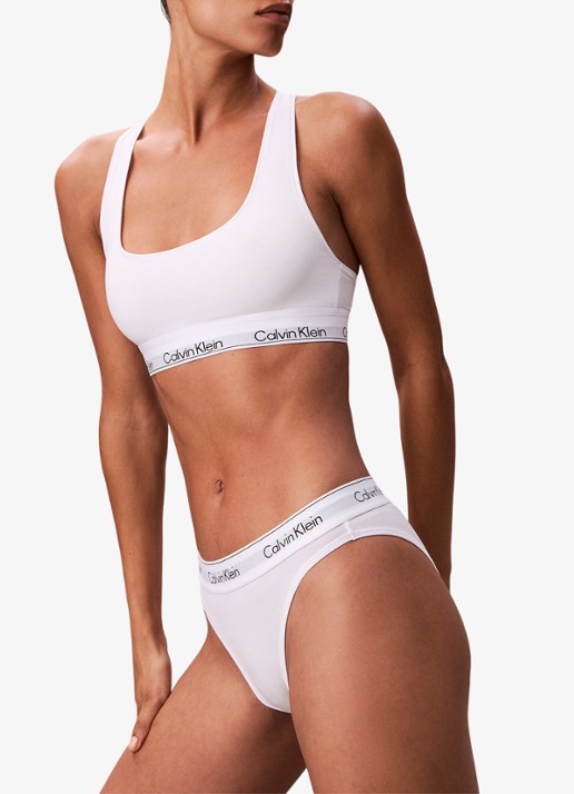 Calvin Klein Bralette met logoband - detail 6 wit