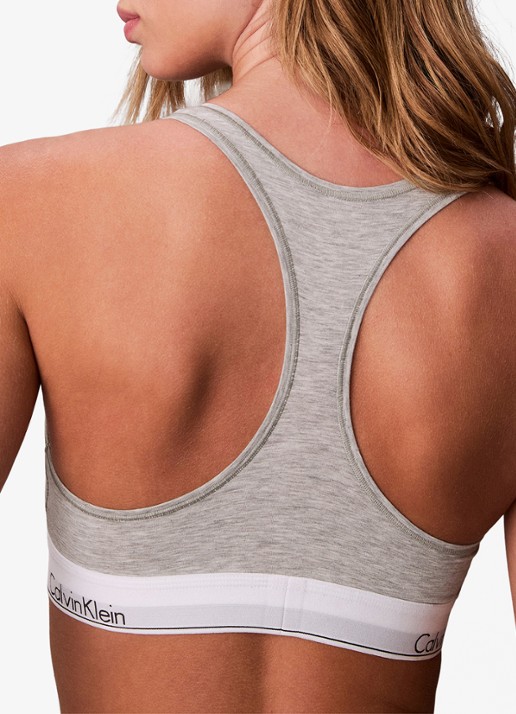Calvin Klein Bralette met logoband - detail 4 grijs