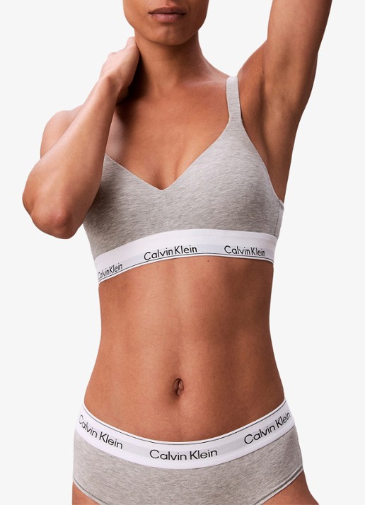 Calvin Klein Bralette met logoband - detail 5 grijs