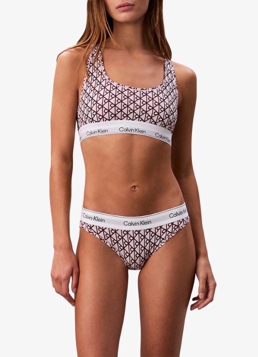 Calvin Klein Bralette met logoband - detail roze