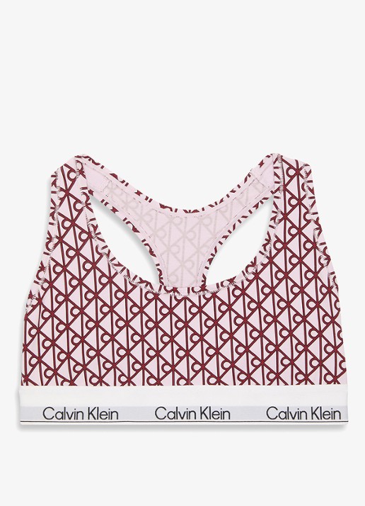 Calvin Klein Bralette met logoband - voorkant 5 roze