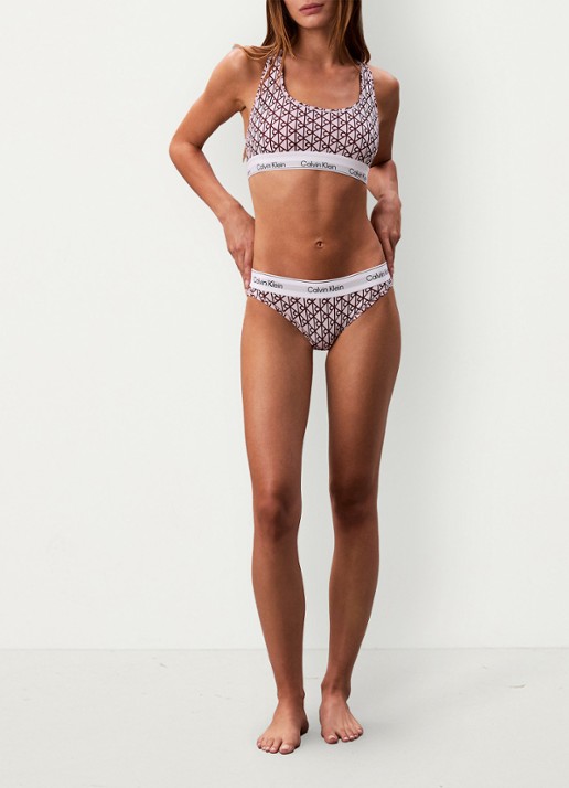 Calvin Klein Bralette met logoband - voorkant 6 roze