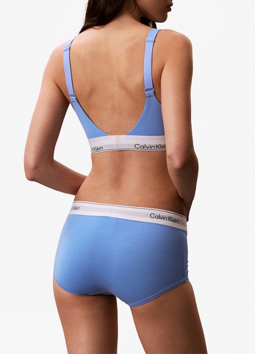 Calvin Klein Bralette met logoband - achterkant lichtblauw