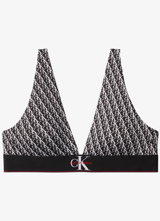 Calvin Klein Bralette met logoband - voorkant wit