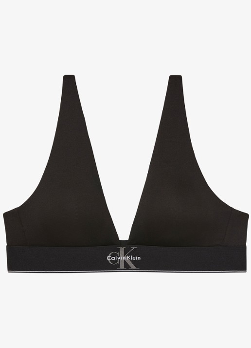 Calvin Klein Bralette met logoband - voorkant 5 zwart