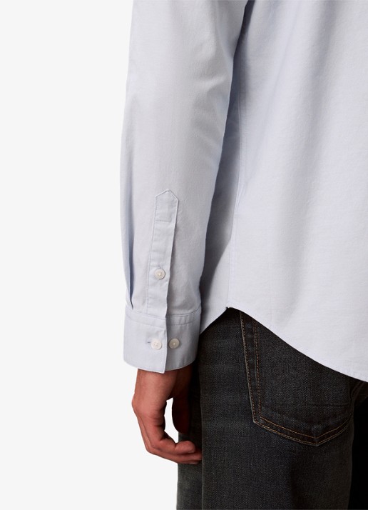 Calvin Klein Classix Oxford regular fit overhemd met logoborduring - detail 3 lichtblauw