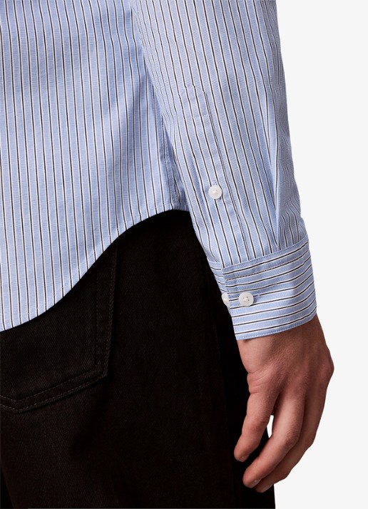 Calvin Klein Classix Oxford regular fit overhemd met logoborduring - detail 5 estate blue-5ma / blauw